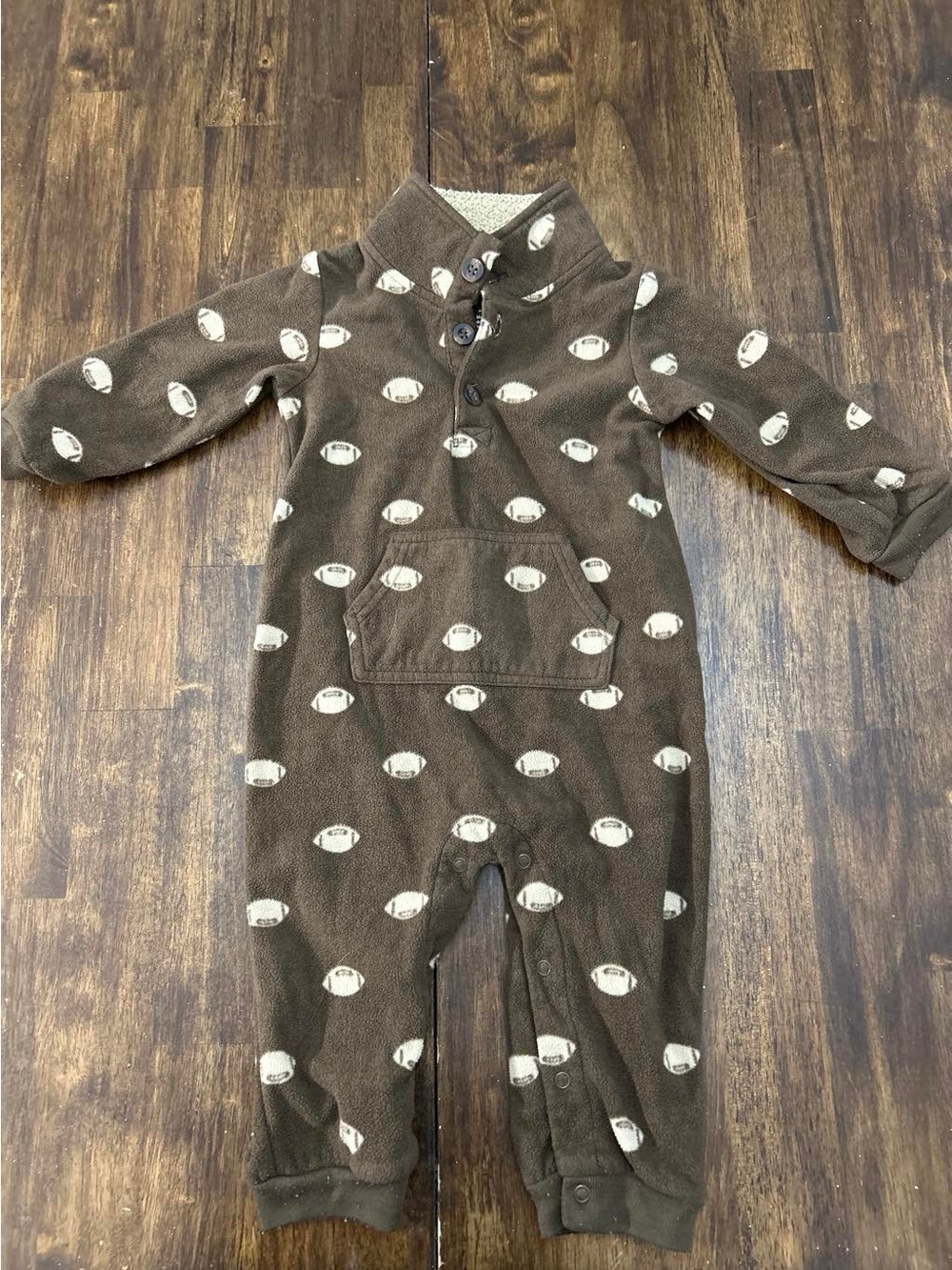 Carter's Brown Football Print Baby One-Piece